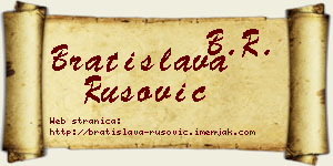 Bratislava Rusović vizit kartica